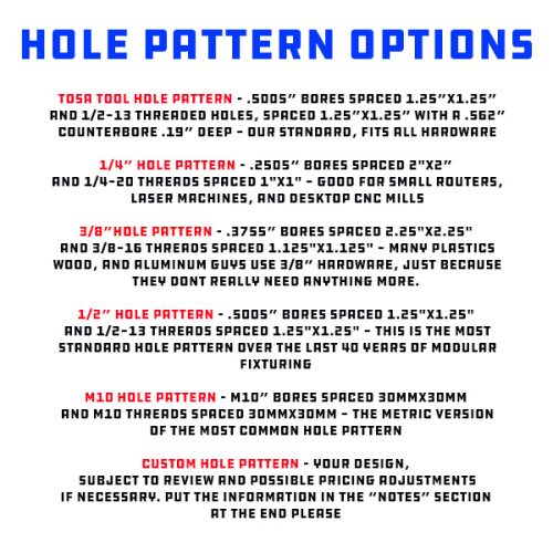 Hole Pattern Options